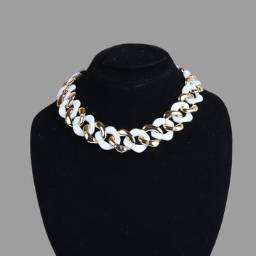 Punk Chunky White Acrylic Thick Chain Choker Necklace